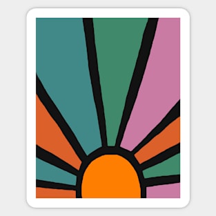 Abstract sunset 80s style o black Sticker